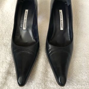 Manolo Blahnik Navy Blue Pumps